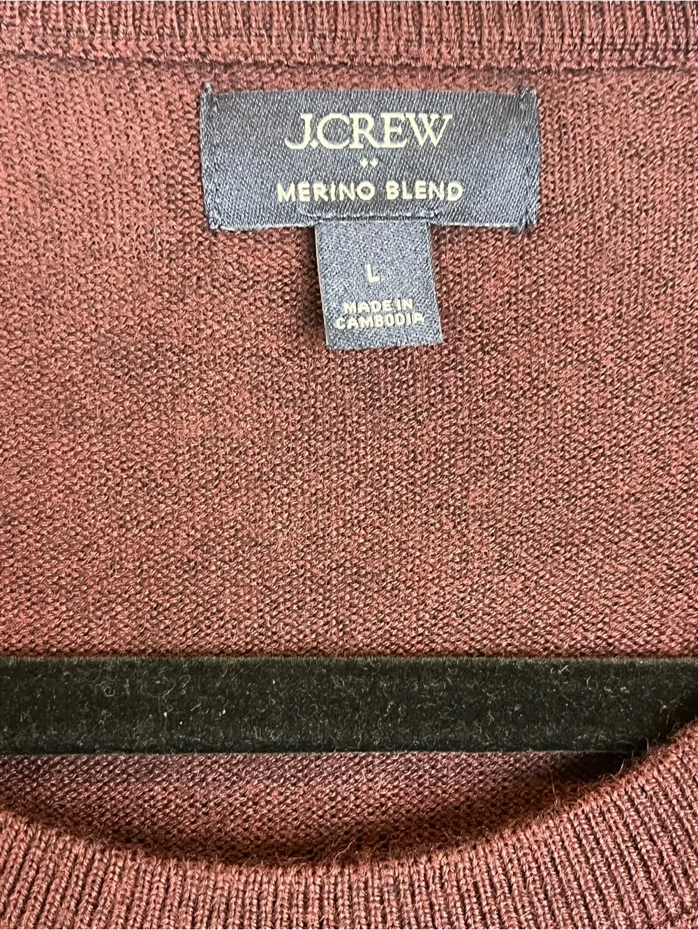 J. Crew Merino Wool Crewneck Men’s Sweater Burgundy Maroon Size Large